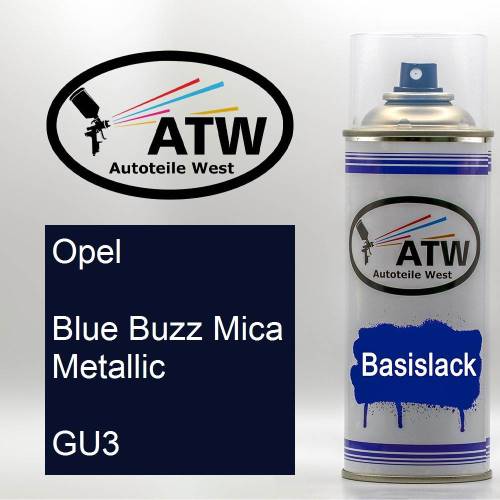 Opel, Blue Buzz Mica Metallic, GU3: 400ml Sprühdose, von ATW Autoteile West.